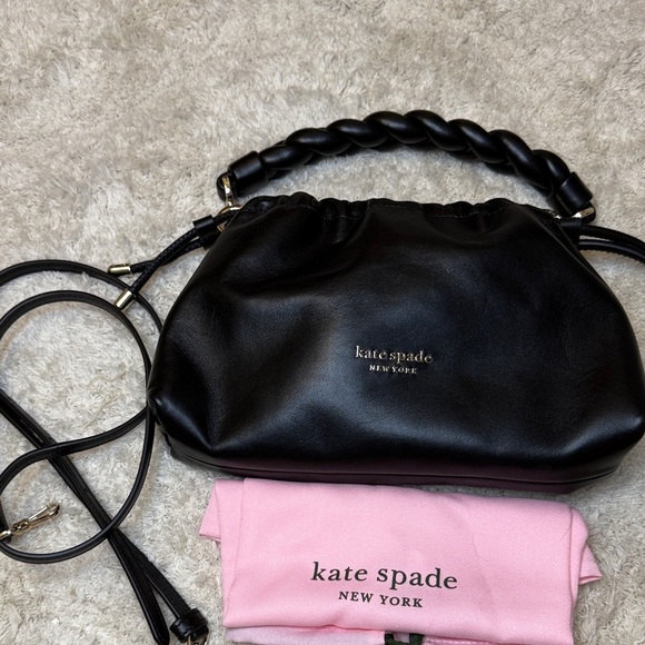 NWOT Kate Spade Black Small Meringue Leather Shoulder Bag - Picture 1 of 10
